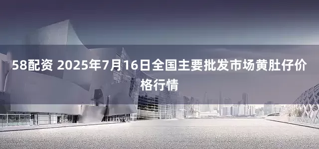 58配资 2025年7月16日全国主要批发市场黄肚仔价格行情